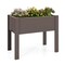 Costway Raised Garden Bed with Water Level Indicator Drainage Hole for Vegetables Outdoor Coffee/Greyish-white